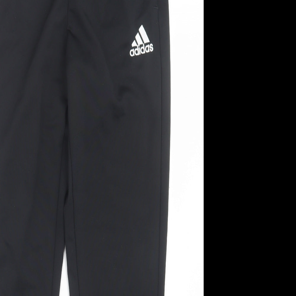 adidas Mens Black Polyester Jogger Trousers Size L L29 in Regular Tie