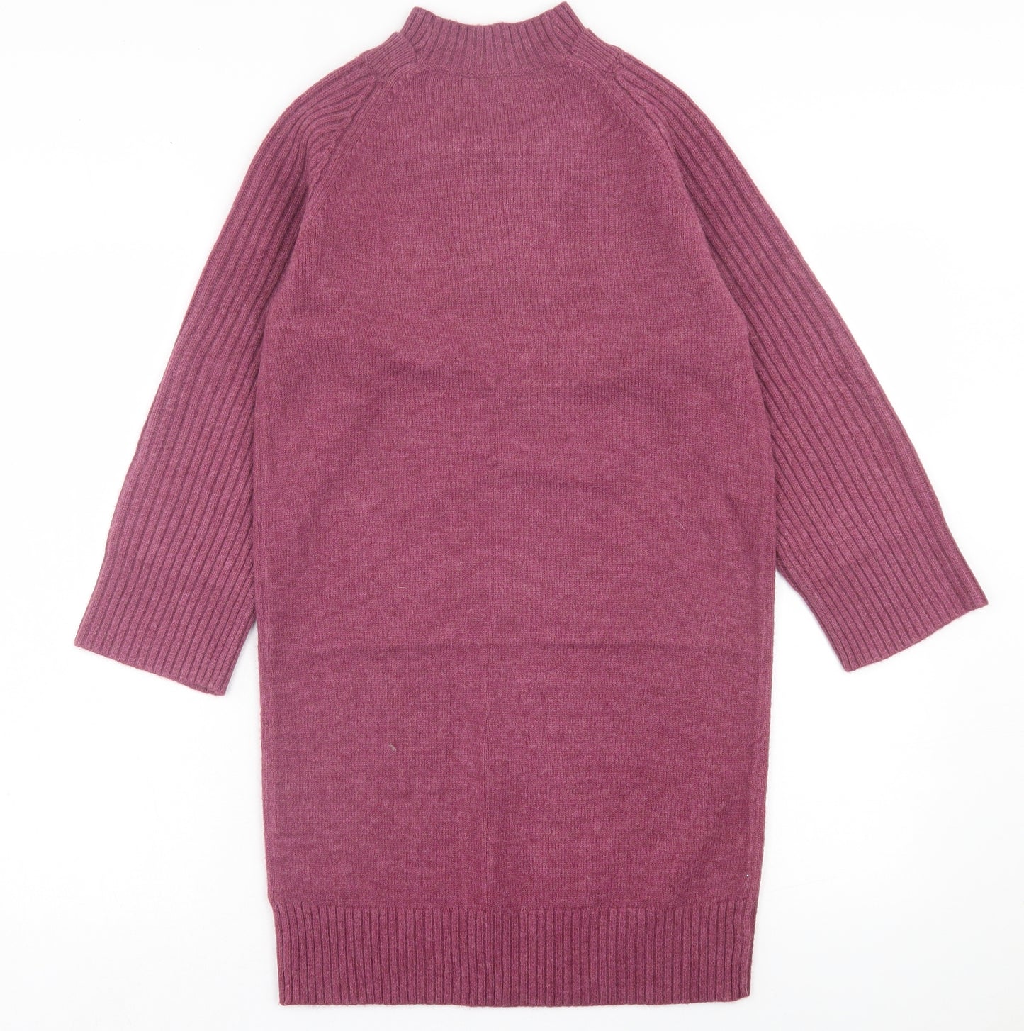 NEXT Womens Purple Polyester Jumper Dress Size XS High Neck Pullover