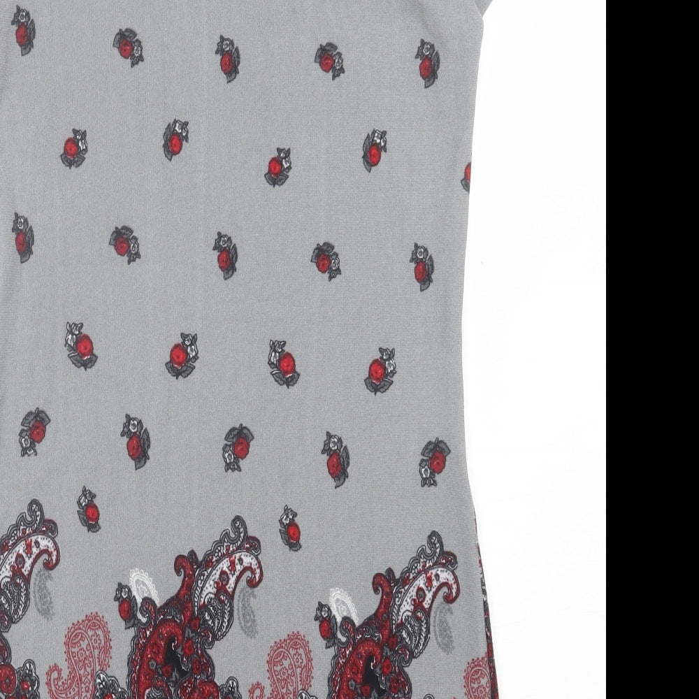 Apricot Womens Grey Paisley Polyester A-Line Size 10 Scoop Neck Pullover