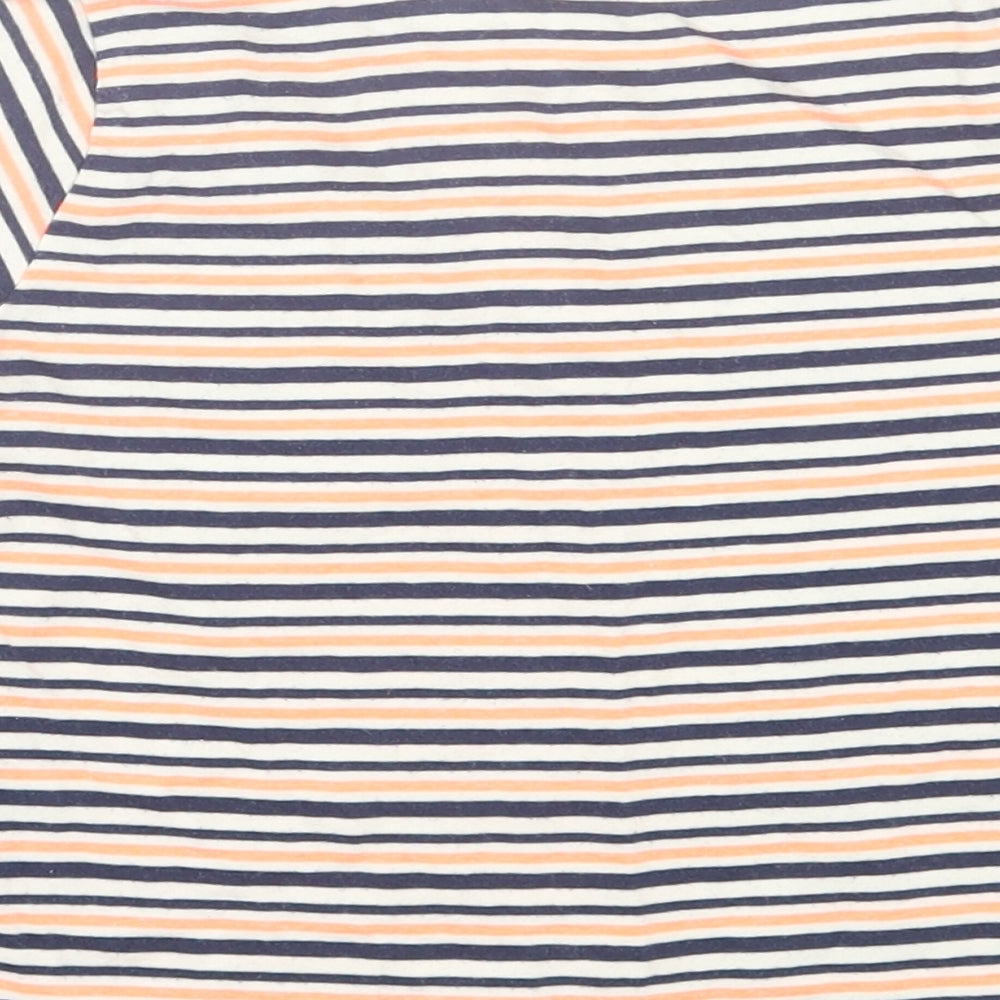 Primark Boys Multicoloured Striped Cotton Basic T-Shirt Size 4-5 Years Crew Neck Pullover