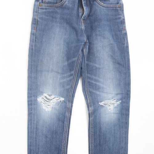 NEXT Boys Blue Cotton Straight Jeans Size 9 Months Regular Button - Distressed