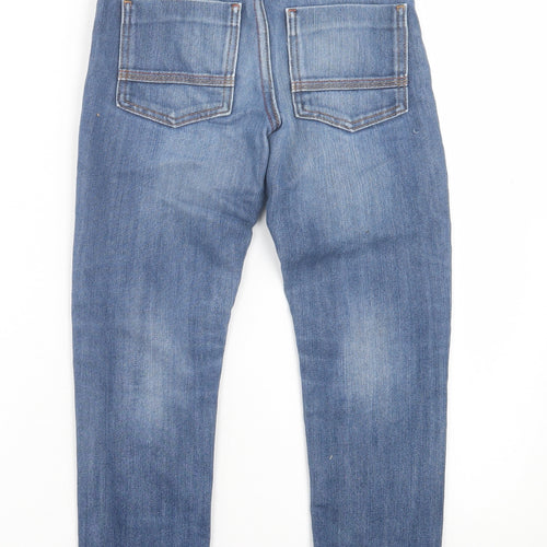 NEXT Boys Blue Cotton Straight Jeans Size 9 Months Regular Button - Distressed