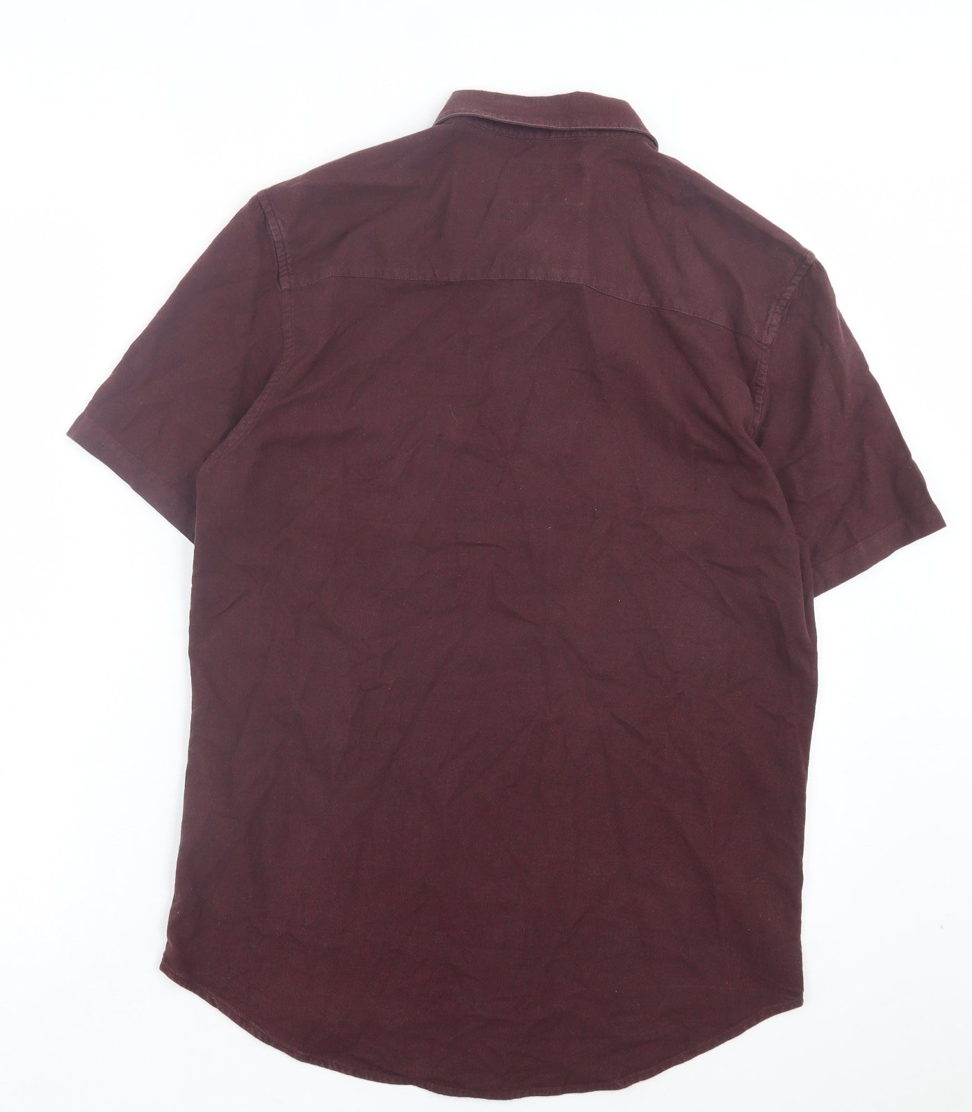 Topman Mens Purple Cotton Button-Up Size M Collared Button