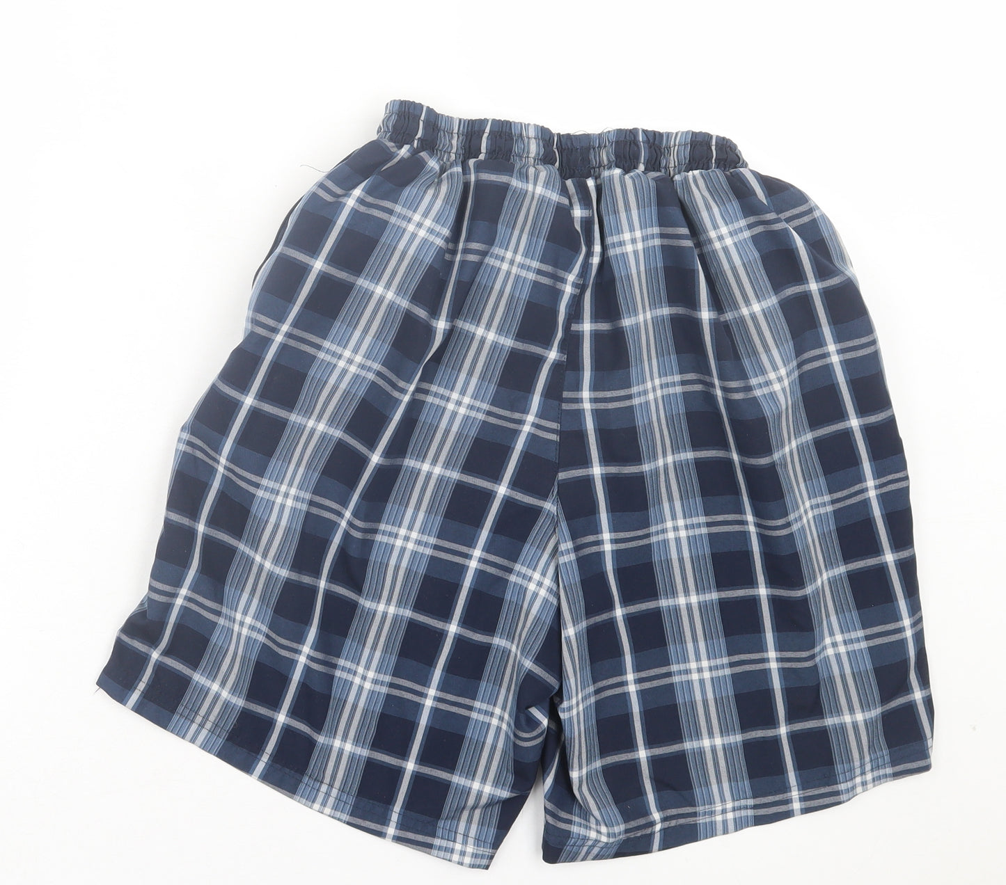 Slazenger Mens Blue Plaid Polyester Bermuda Shorts Size S L8 in Regular Tie