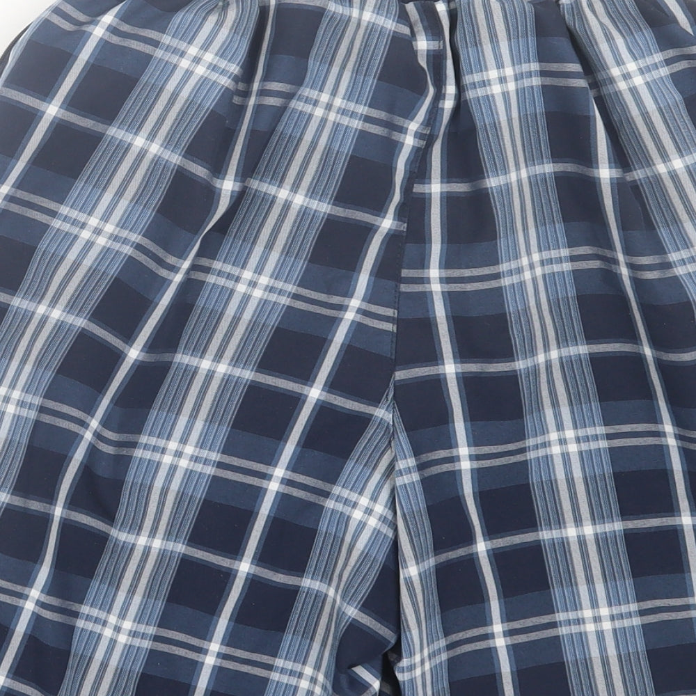 Slazenger Mens Blue Plaid Polyester Bermuda Shorts Size S L8 in Regular Tie