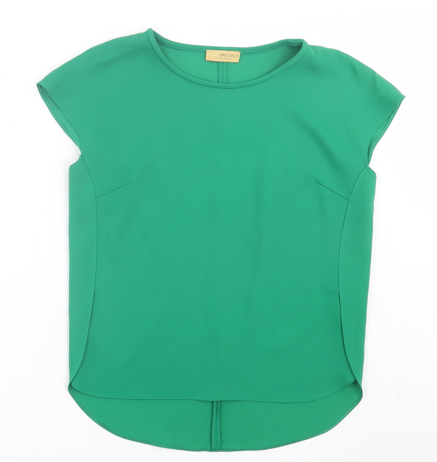 Per Una Womens Green Polyester Basic T-Shirt Size 10 Crew Neck