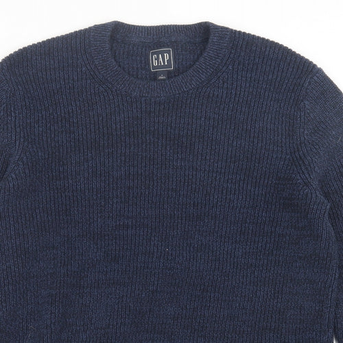Gap Mens Blue Crew Neck Cotton Pullover Jumper Size M