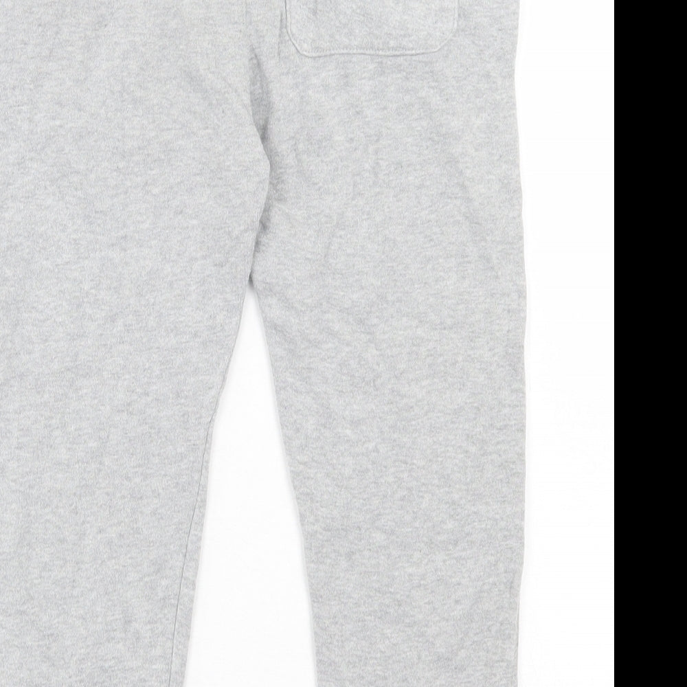 F&F Boys Grey Cotton Jogger Trousers Size 5-6 Years Regular Drawstring - NYC