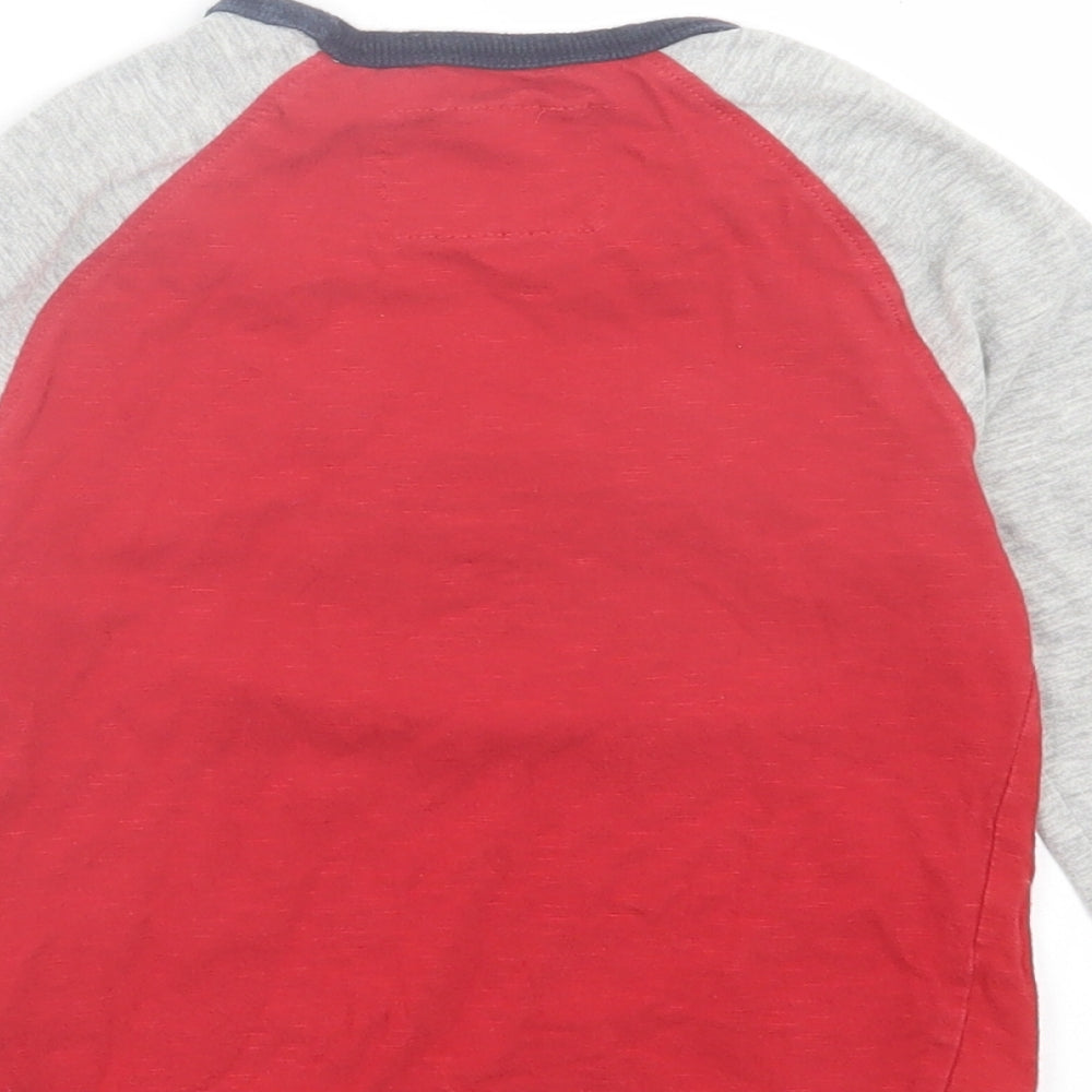 NEXT Boys Red Cotton Basic Casual Size 2-3 Years Crew Neck Pullover - Mail