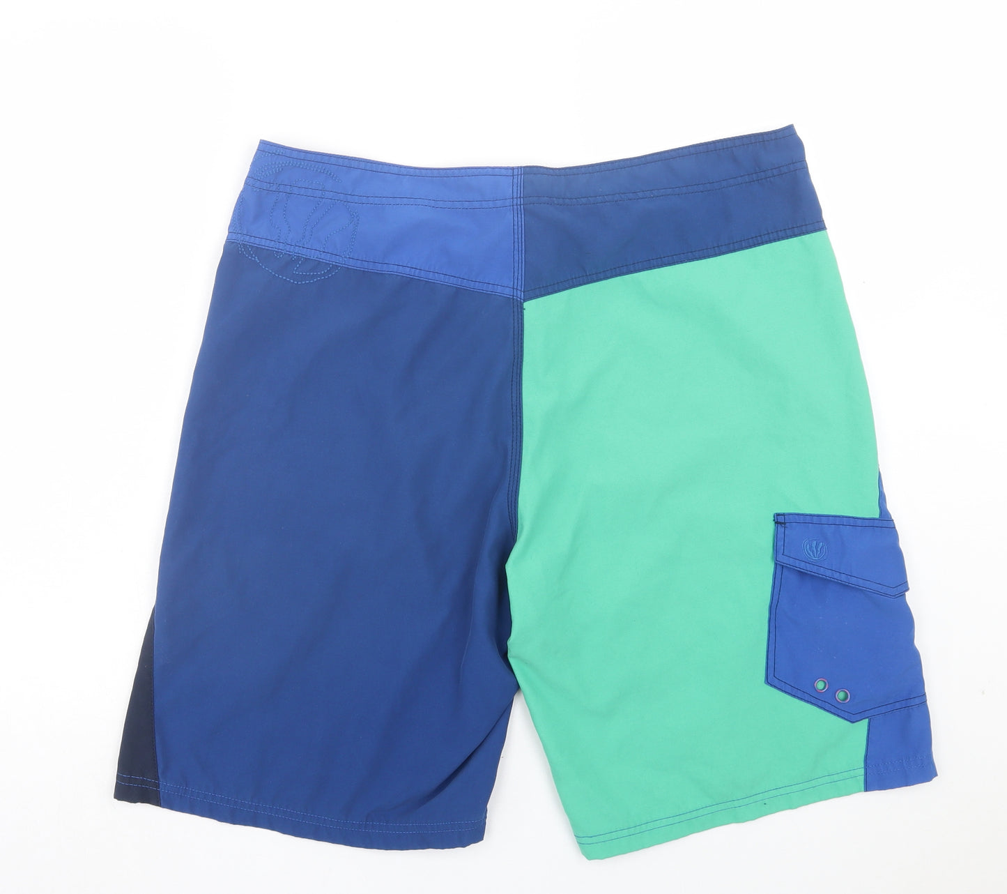 Fat Face Mens Blue Polyester Sweat Shorts Size 38 in L10 in Regular Hook & Loop