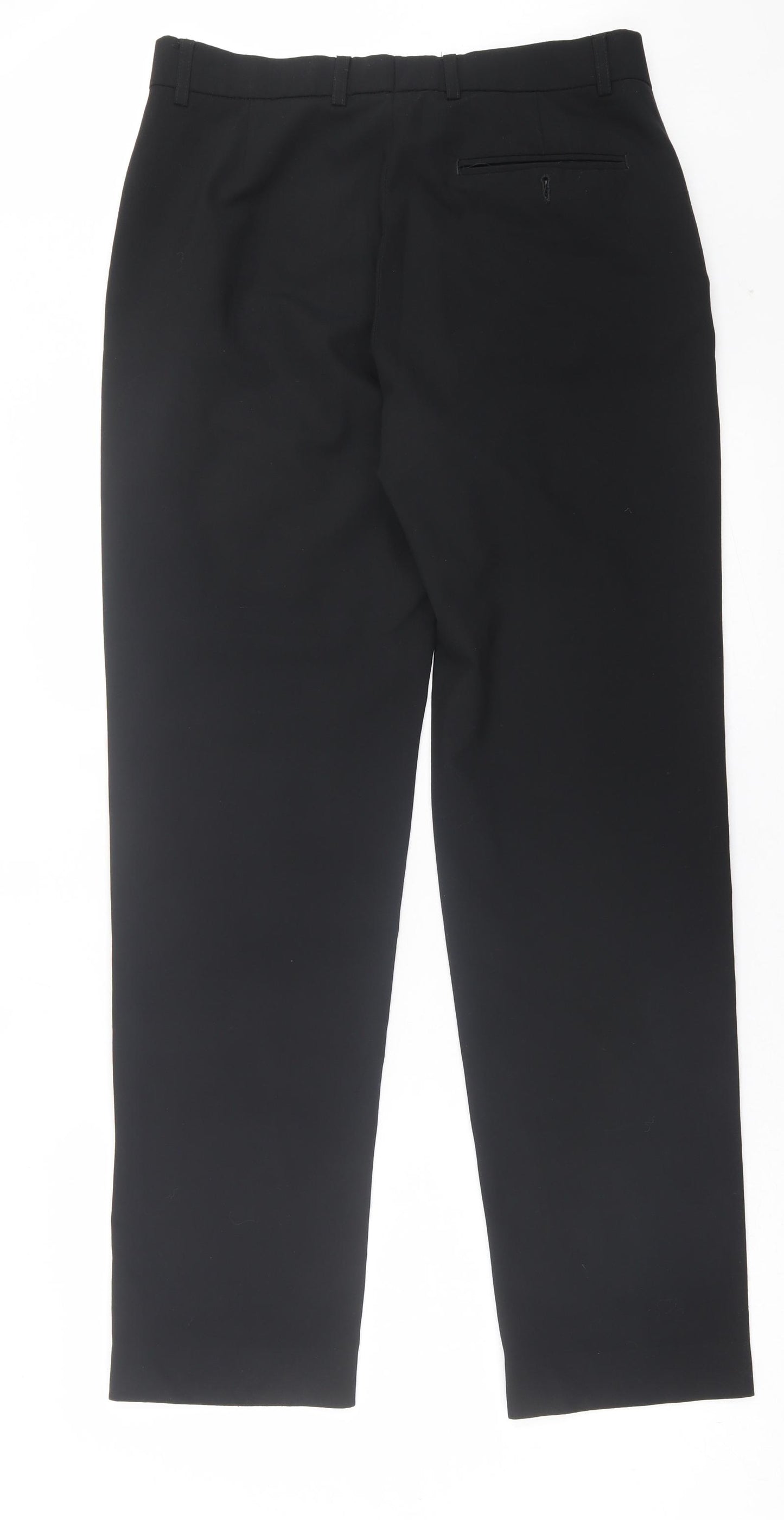 Burton Mens Black Wool Trousers Size 32 in L31 in Regular Button