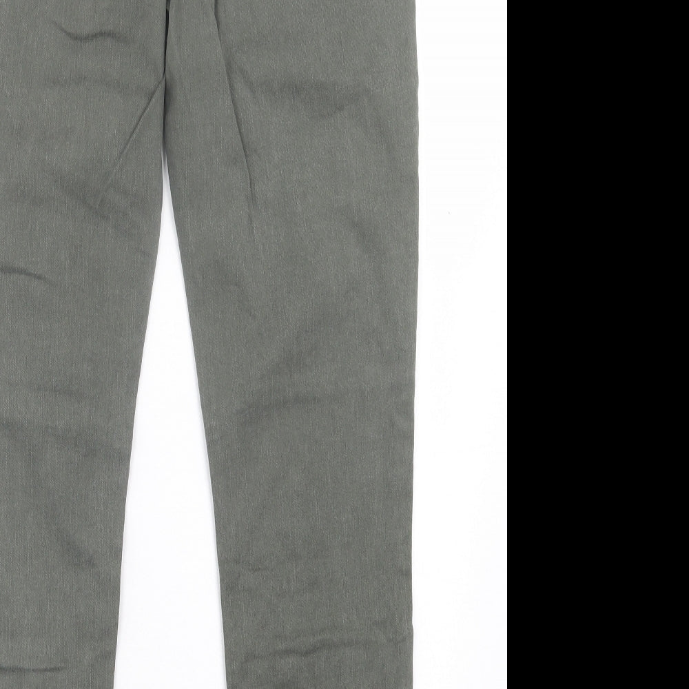 F&F Womens Green Cotton Straight Jeans Size 16 L29 in Regular Button
