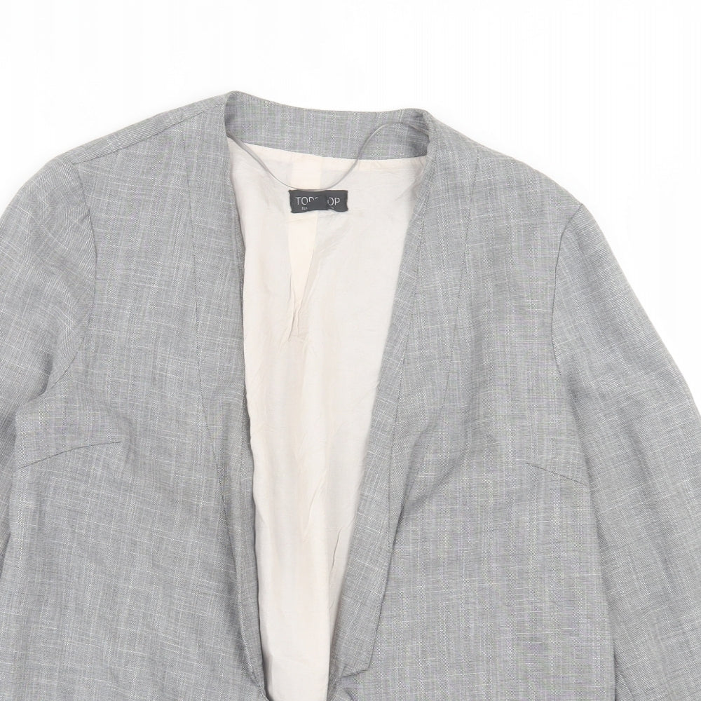 Topshop Womens Grey Jacket Blazer Size 10 - PullOver
