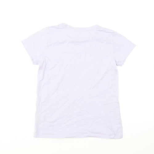 Dunnes Stores Girls Purple Cotton Basic T-Shirt Size 10-11 Years Round Neck Pullover - The Taste Of Summer