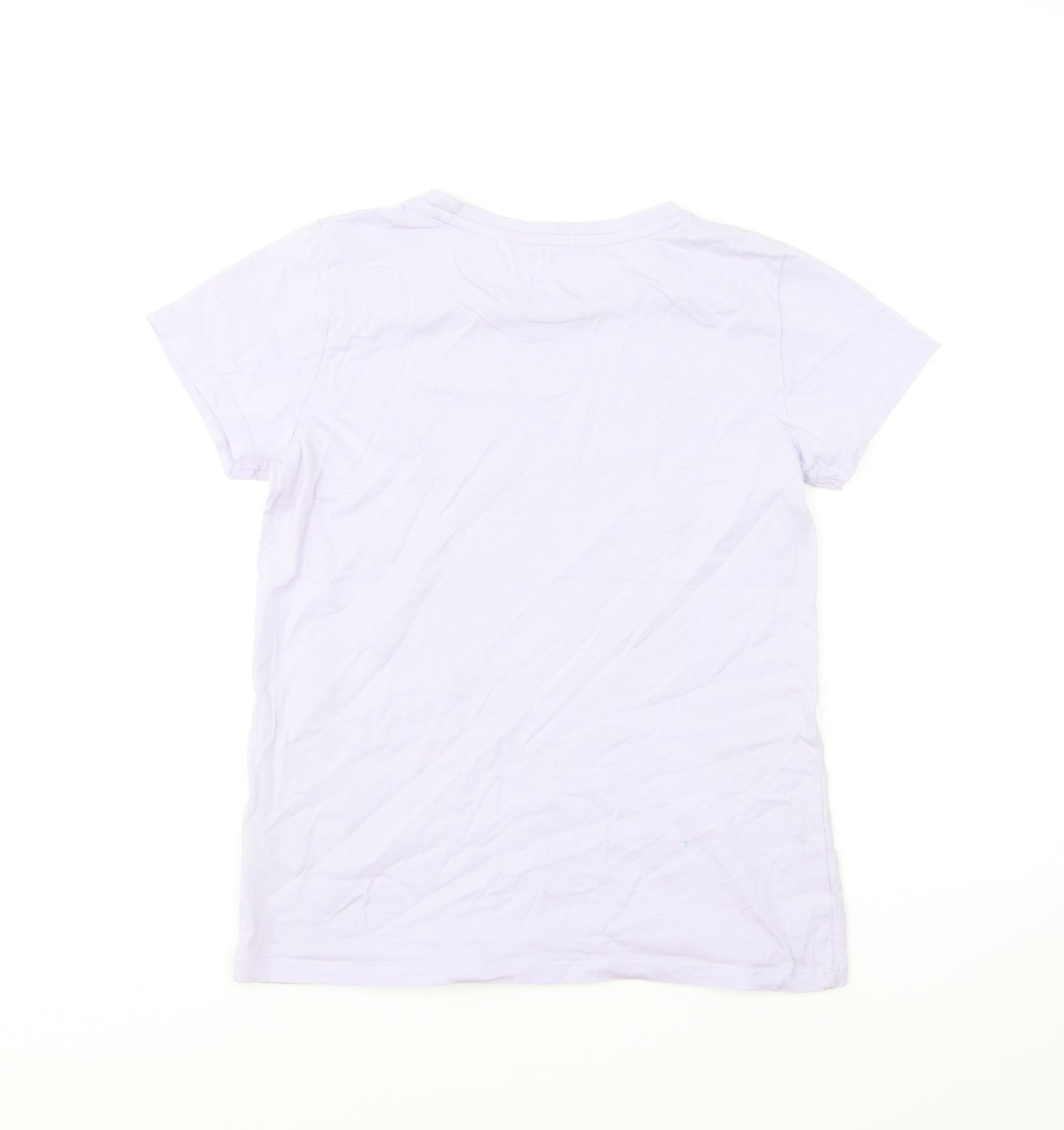 Dunnes Stores Girls Purple Cotton Basic T-Shirt Size 10-11 Years Round Neck Pullover - The Taste Of Summer