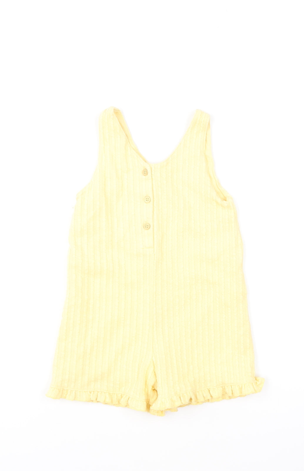 Zara Girls Yellow Cotton Playsuit One-Piece Size 3-4 Years Pullover