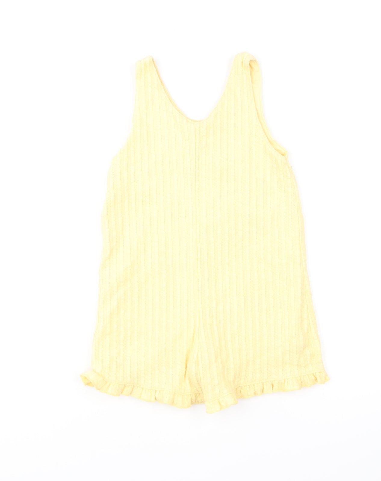 Zara Girls Yellow Cotton Playsuit One-Piece Size 3-4 Years Pullover