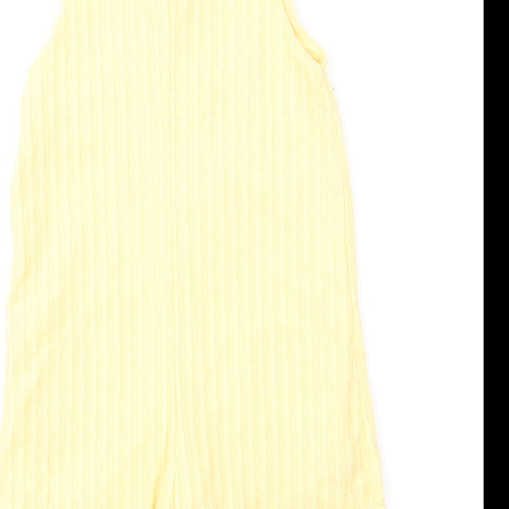 Zara Girls Yellow Cotton Playsuit One-Piece Size 3-4 Years Pullover