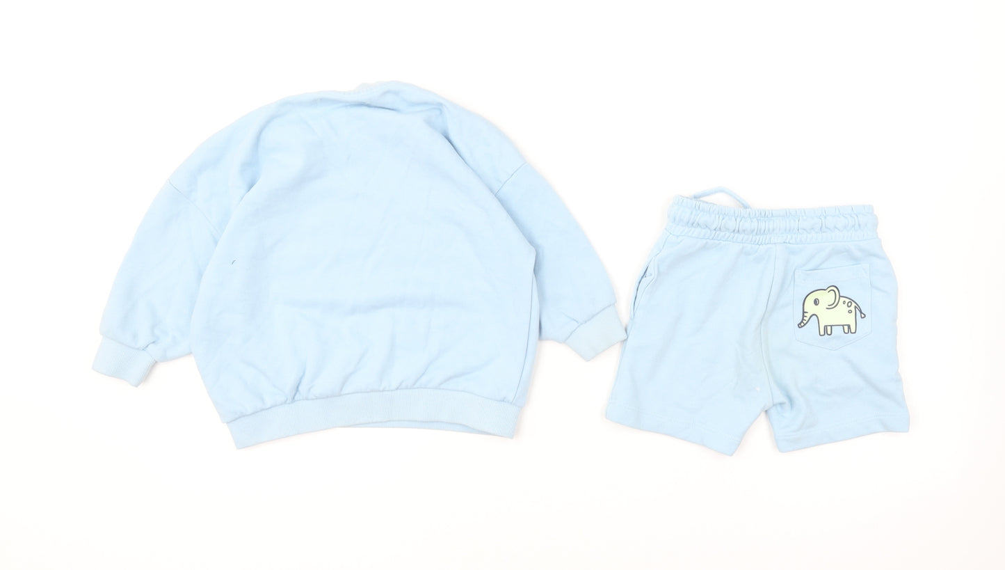 NEXT Boys Blue Cotton Shorts Set Outfit/Set Size 18-24 Months Pullover - Be Kind To All Kind