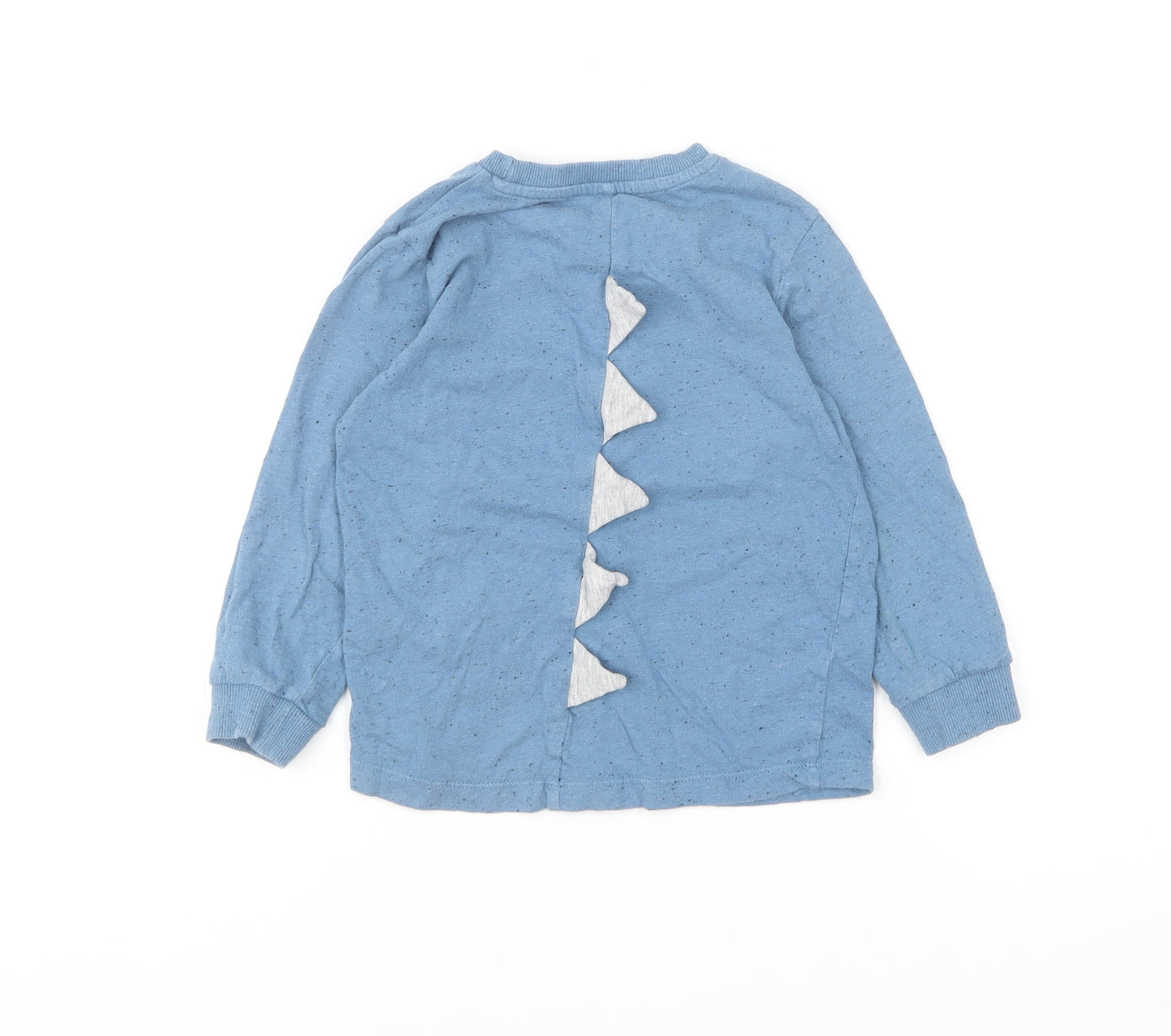 Matalan Boys Blue Cotton Basic T-Shirt Size 3-4 Years Round Neck Pullover - T-Rex