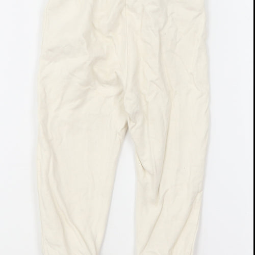 Pep & Co Baby Ivory Cotton Jogger Trousers Size 9-12 Months Drawstring - The Best Is Yet To Come