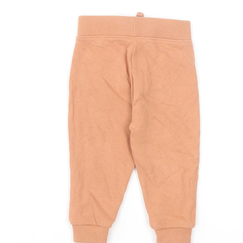 Dunnes Stores Boys Brown Cotton Jogger Trousers Size 9-12 Months Drawstring