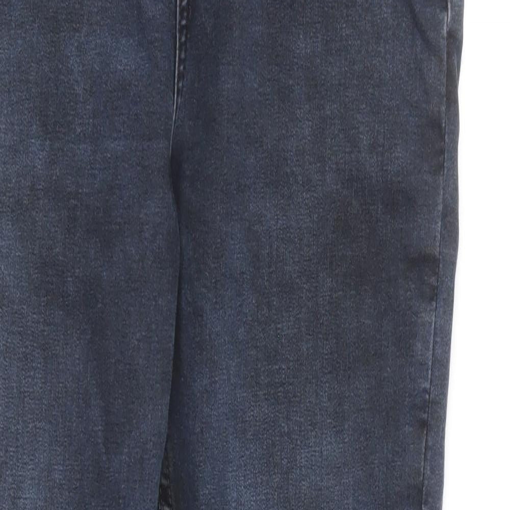 Marks and Spencer Boys Blue Cotton Straight Jeans Size 13-14 Years Regular Button