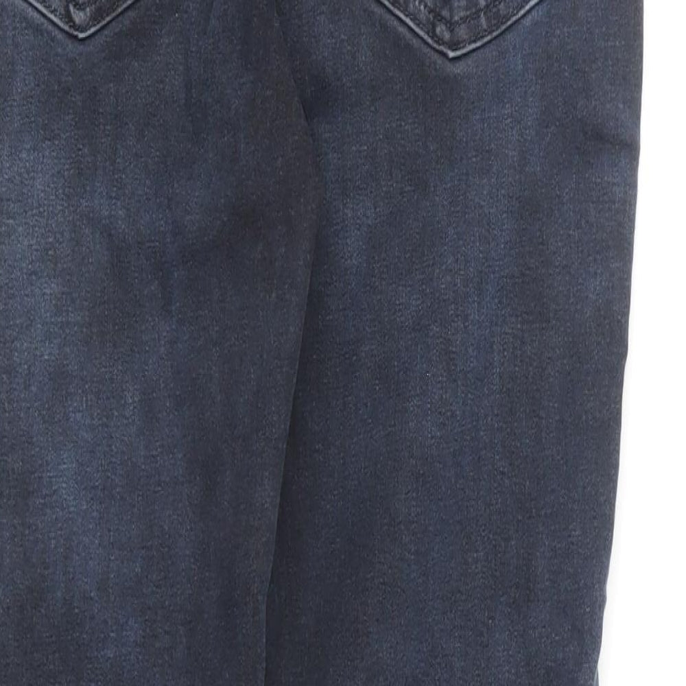 Marks and Spencer Boys Blue Cotton Straight Jeans Size 13-14 Years Regular Button