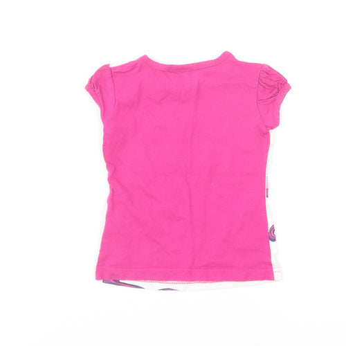 Filly Girls Pink Cotton Basic T-Shirt Size 3 Years Round Neck Pullover - Filly