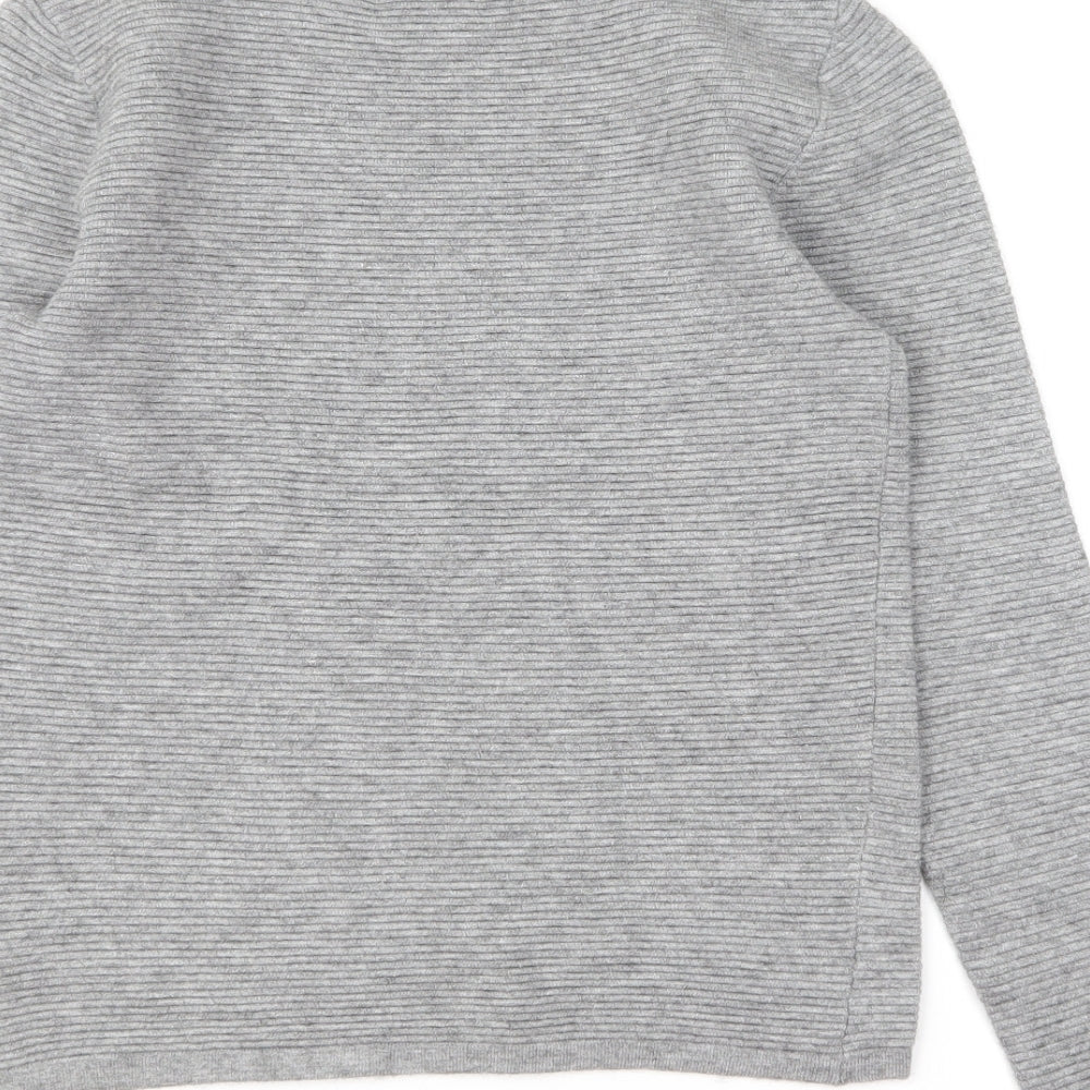 Papaya Womens Grey Round Neck Viscose Pullover Jumper Size 8