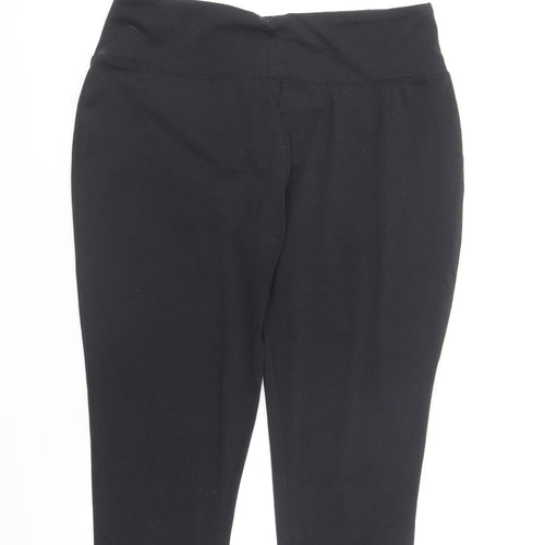 The Balance Collection Womens Black Polyester Cropped Leggings Size XL L19 in Regular Pullover