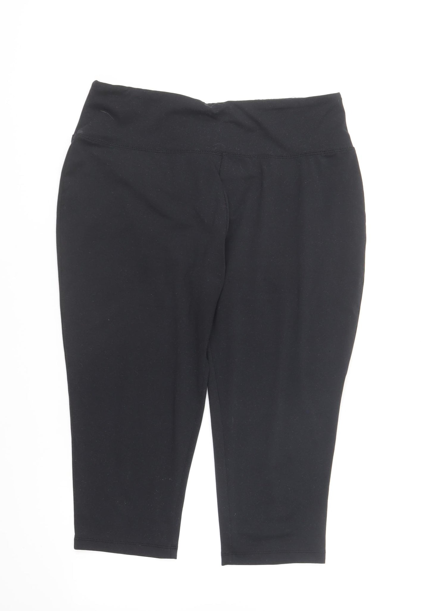 The Balance Collection Womens Black Polyester Cropped Leggings Size XL L19 in Regular Pullover