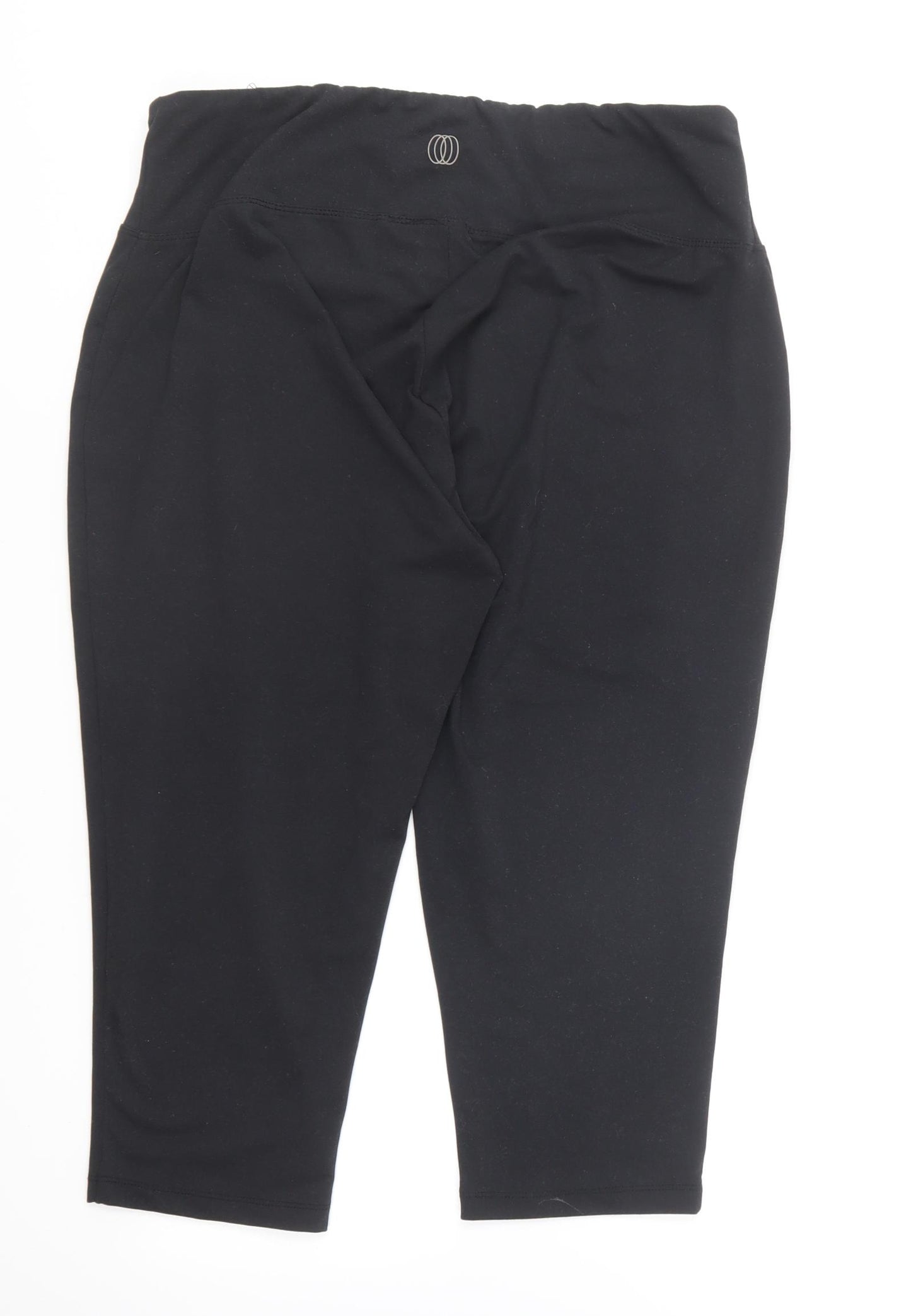 The Balance Collection Womens Black Polyester Cropped Leggings Size XL L19 in Regular Pullover