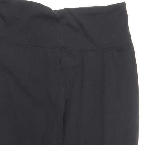 The Balance Collection Womens Black Polyester Cropped Leggings Size XL L19 in Regular Pullover
