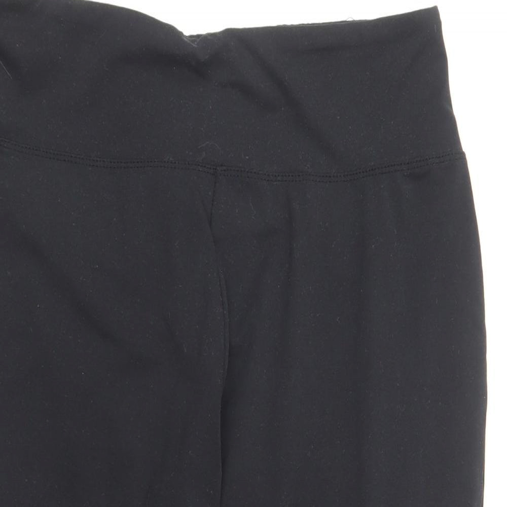 The Balance Collection Womens Black Polyester Cropped Leggings Size XL L19 in Regular Pullover