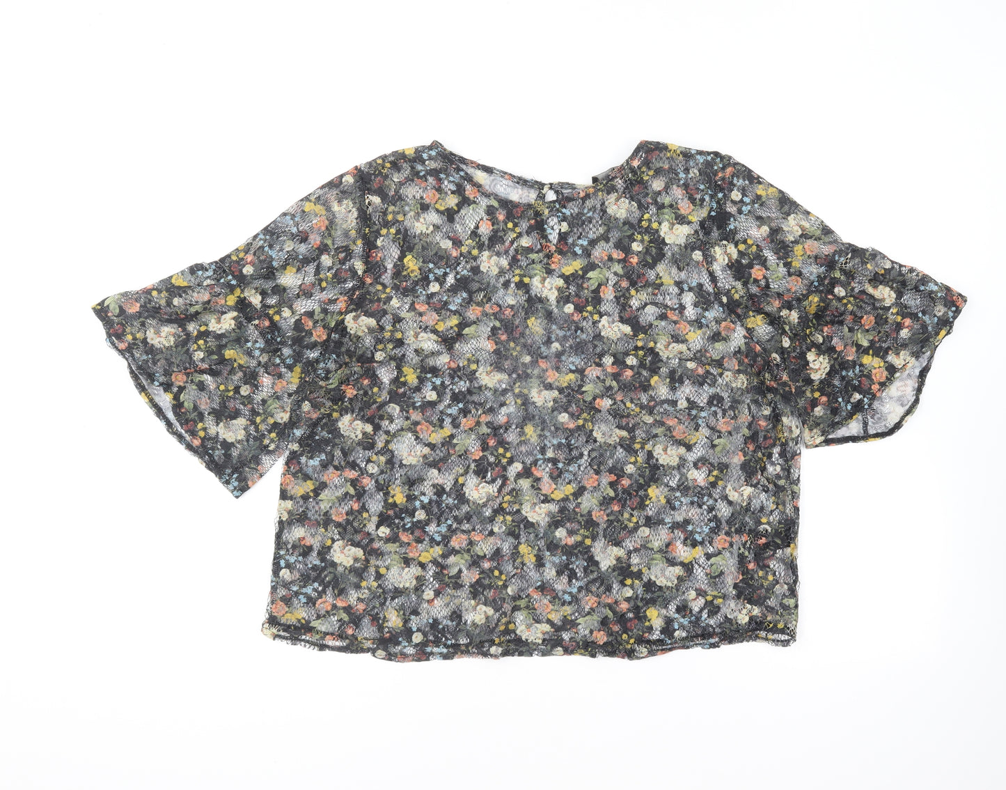 Papaya Womens Multicoloured Floral Polyester Basic Blouse Size 16 Round Neck