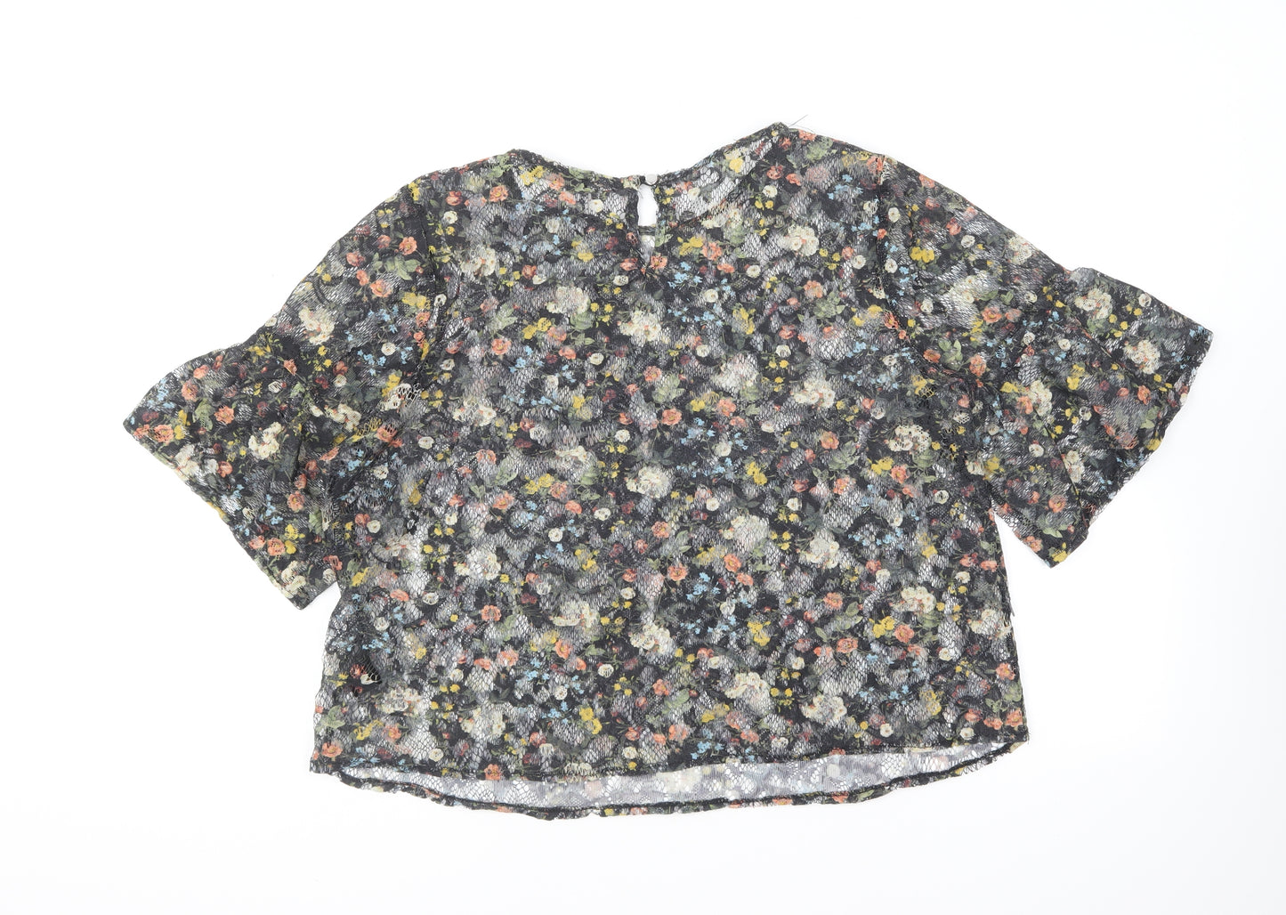 Papaya Womens Multicoloured Floral Polyester Basic Blouse Size 16 Round Neck