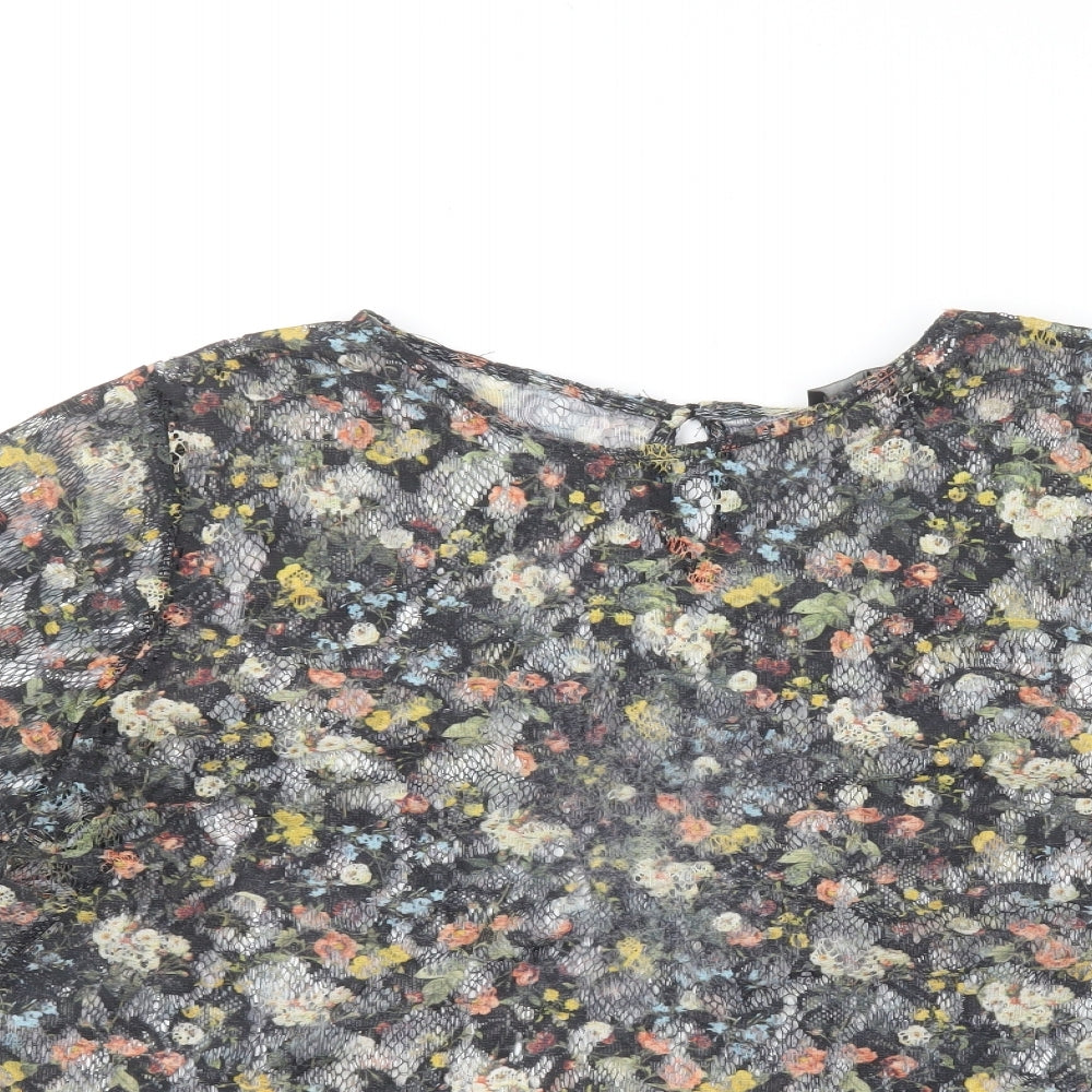 Papaya Womens Multicoloured Floral Polyester Basic Blouse Size 16 Round Neck