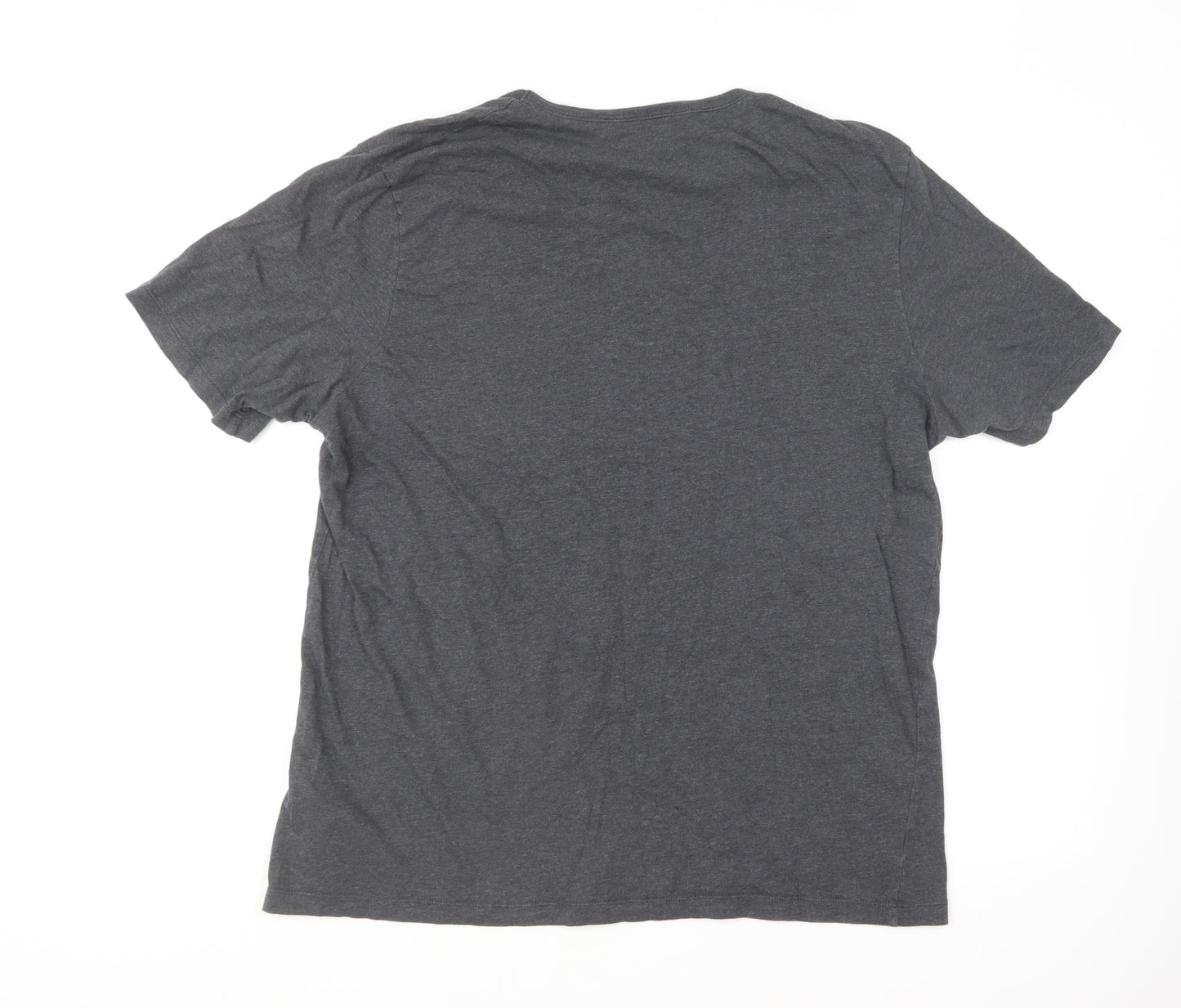 HUGO BOSS Mens Grey Cotton T-Shirt Size XL Round Neck