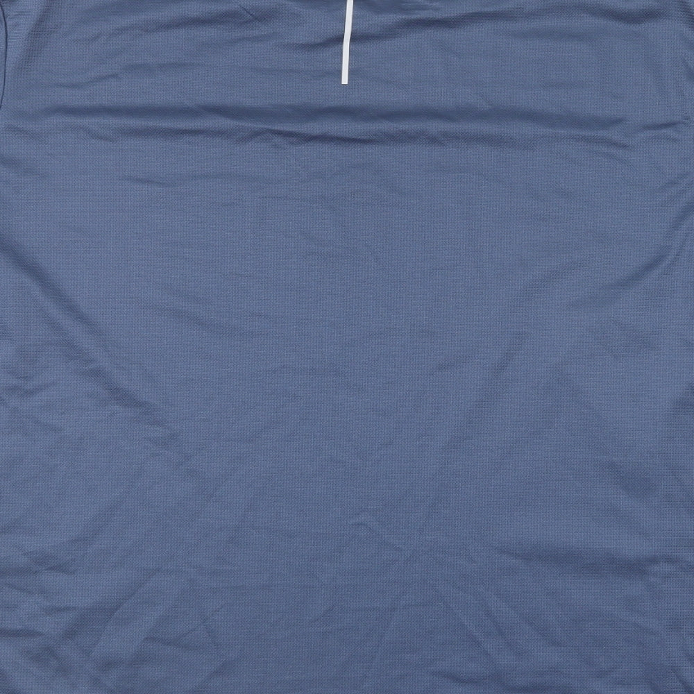 DECATHLON Mens Blue Polyester Basic T-Shirt Size 2XL Round Neck Pullover