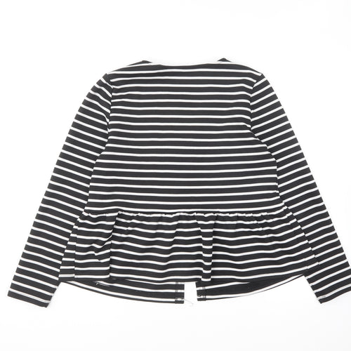 Primark Womens Black Striped Jacket Blazer Size 18 Zip