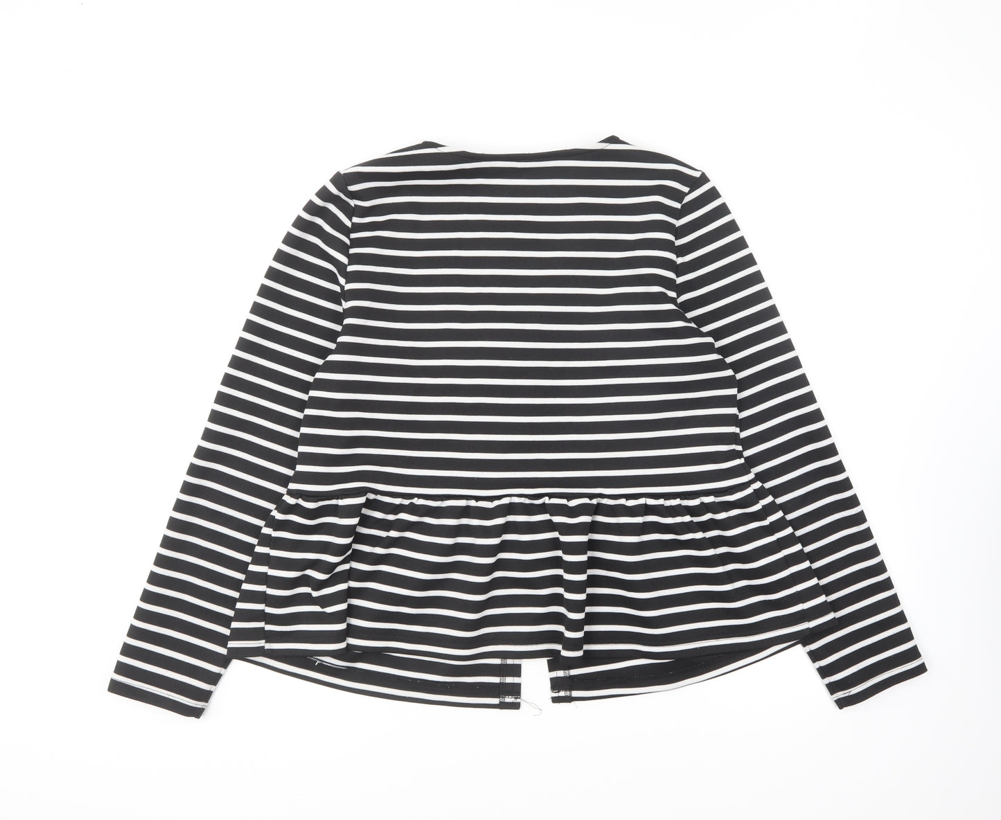 Primark Womens Black Striped Jacket Blazer Size 18 Zip