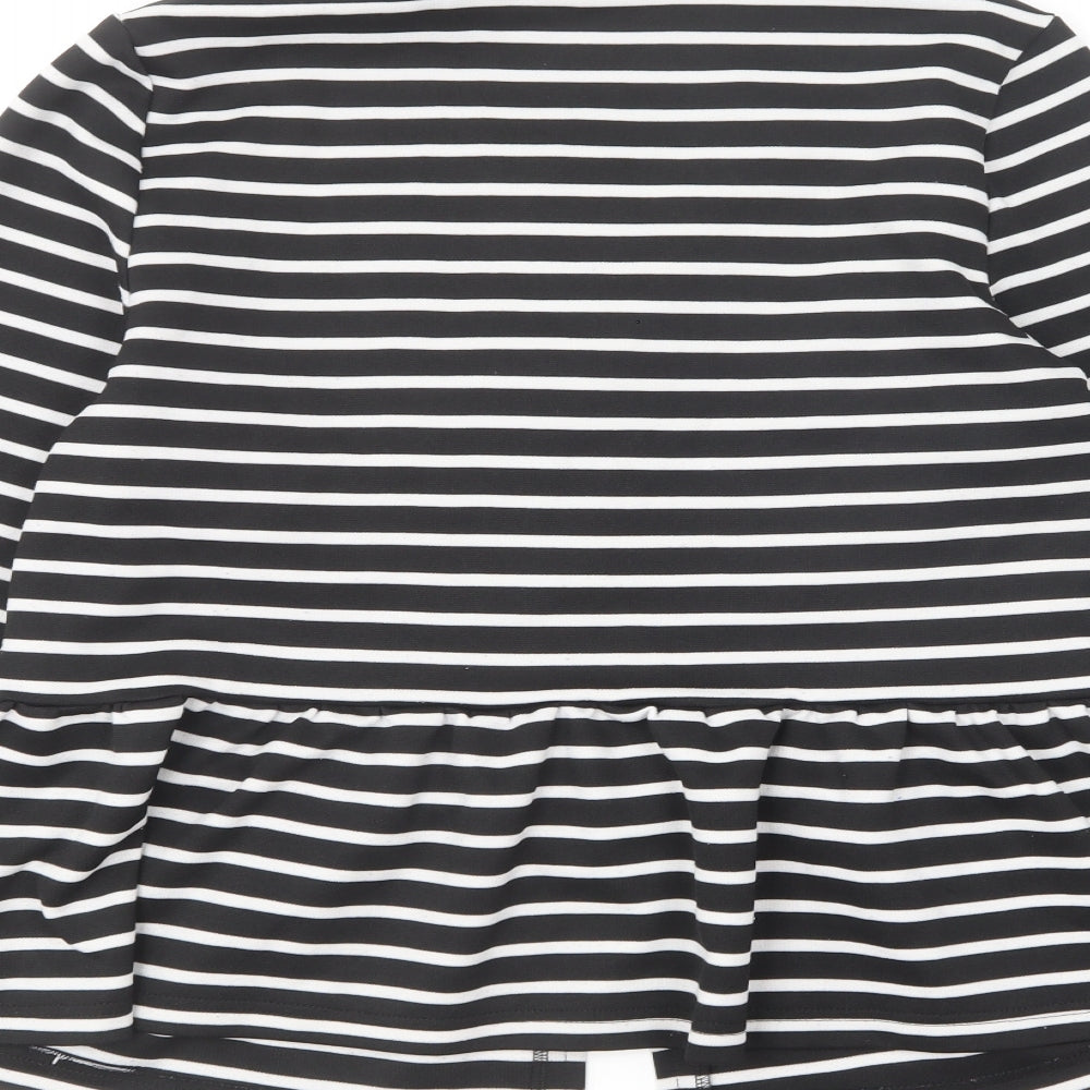 Primark Womens Black Striped Jacket Blazer Size 18 Zip