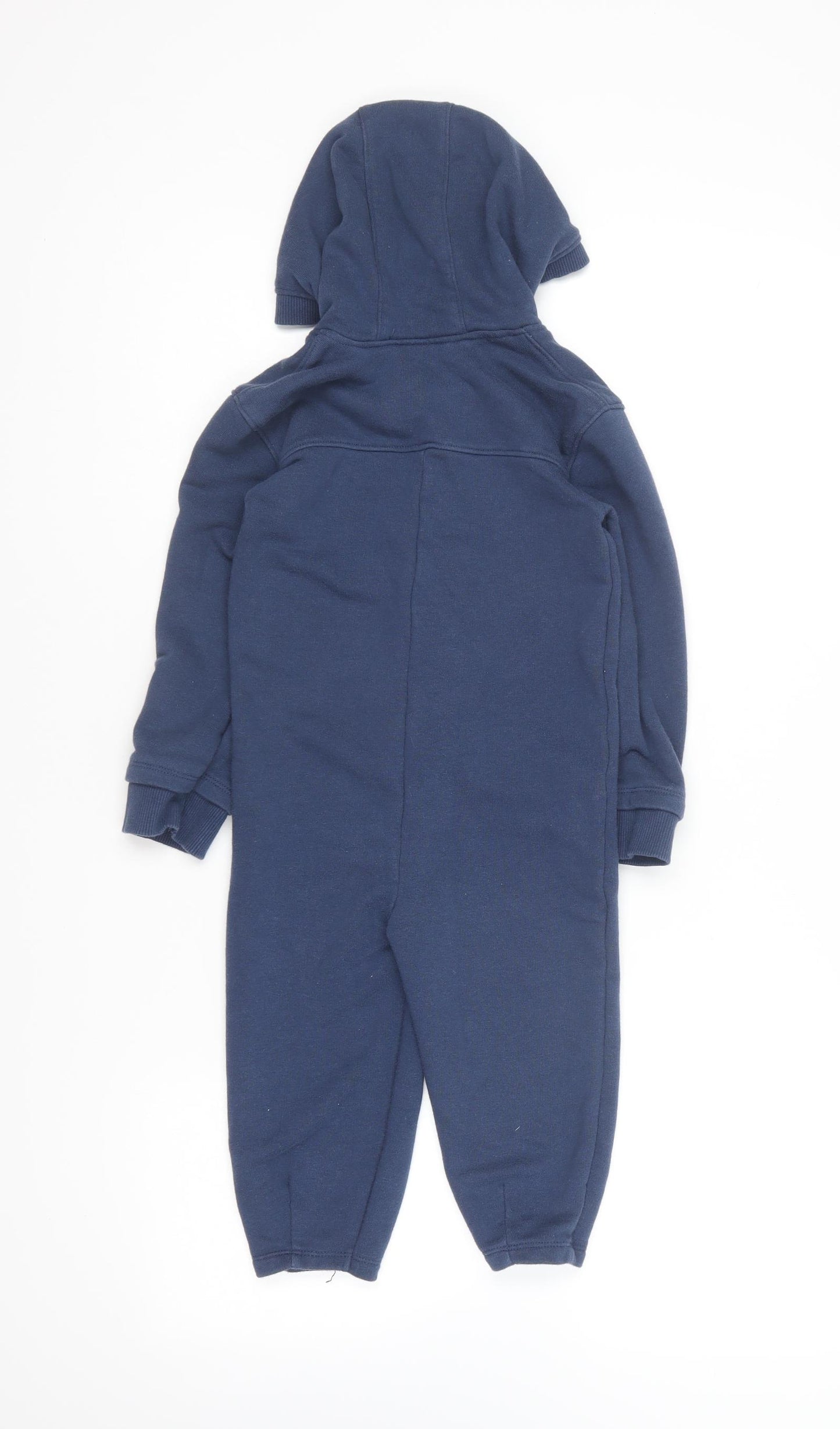 Leigh Tucker Boys Blue Solid Cotton One Piece Size 2-3 Years Button