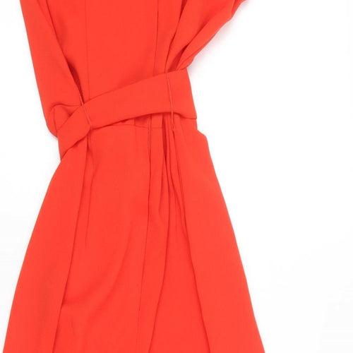 Dunnes Stores Womens Red Polyester Jumpsuit One-Piece Size 12 Zip