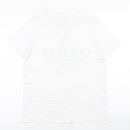 River Island Womens White Cotton Basic T-Shirt Size 6 Round Neck