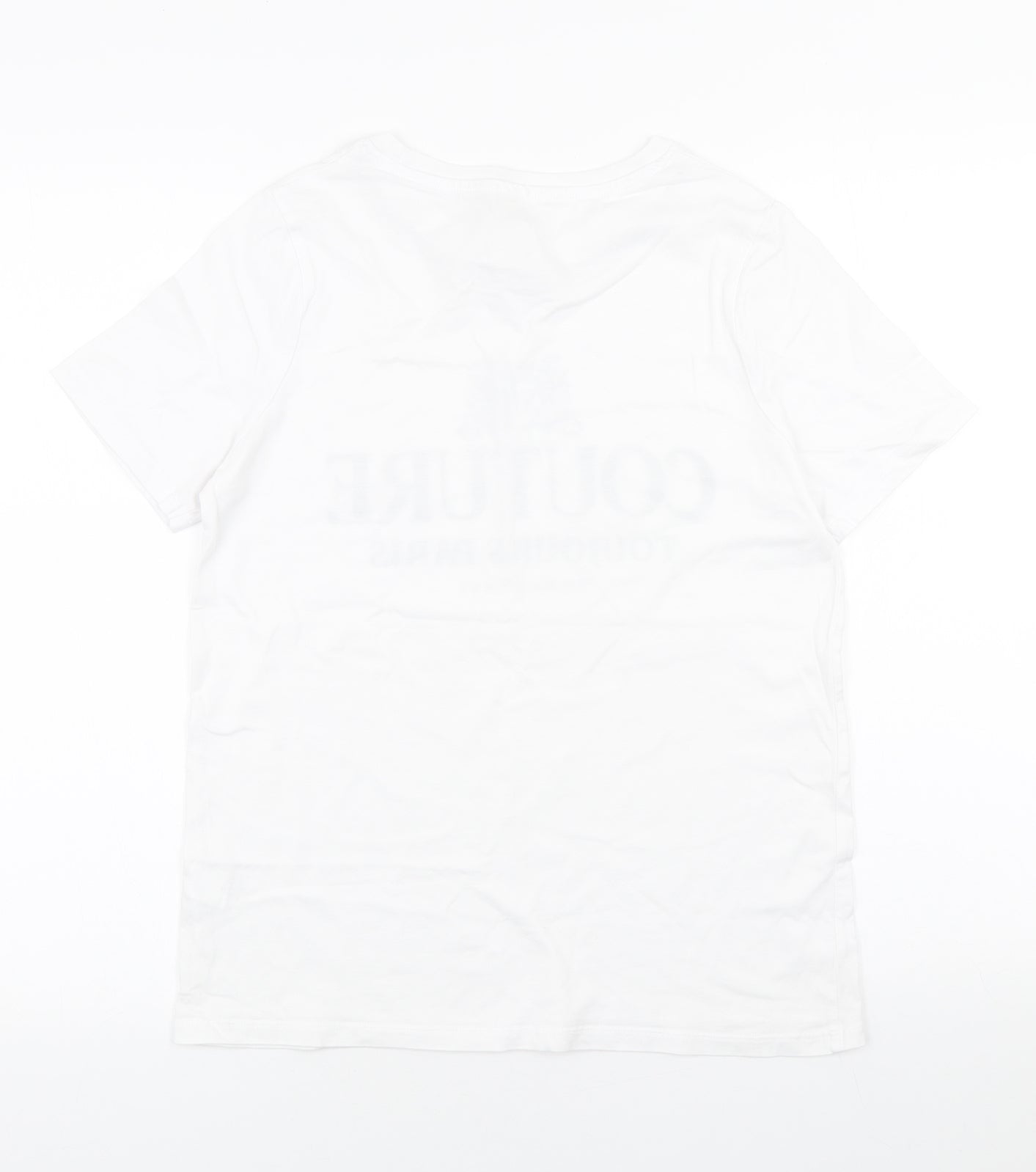 River Island Womens White Cotton Basic T-Shirt Size 6 Round Neck