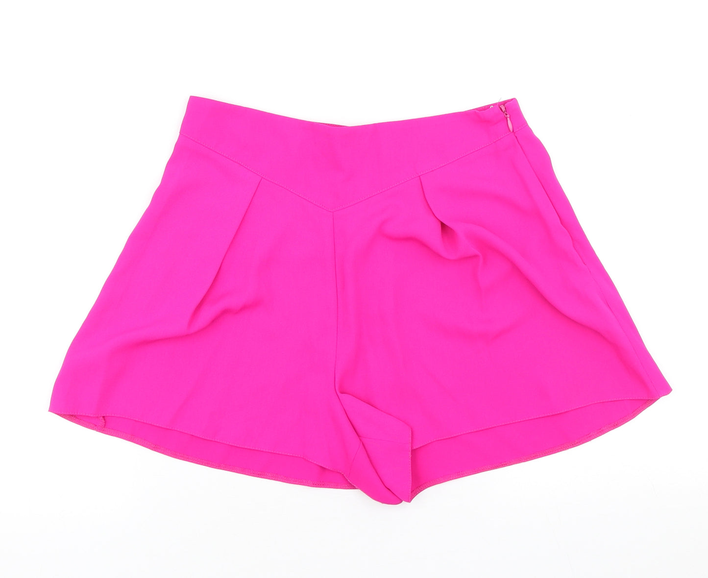 Miss Selfridge Womens Pink Polyester Paperbag Shorts Size 8 L3 in Regular Zip