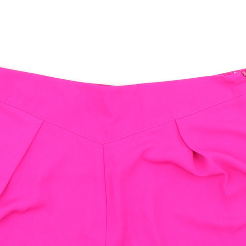 Miss Selfridge Womens Pink Polyester Paperbag Shorts Size 8 L3 in Regular Zip