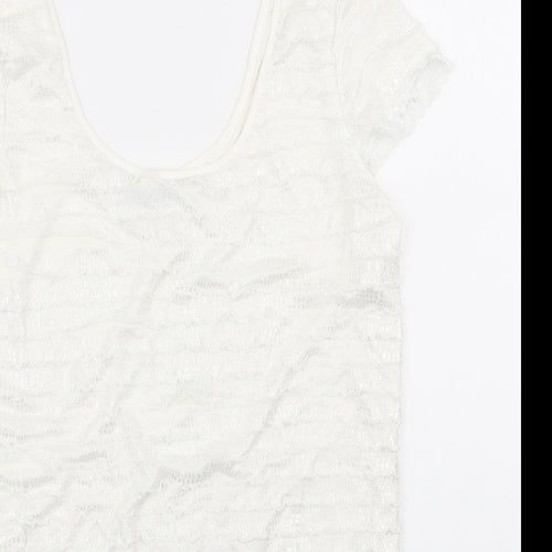 Moda Womens Ivory Viscose Basic Tank Size 16 Scoop Neck